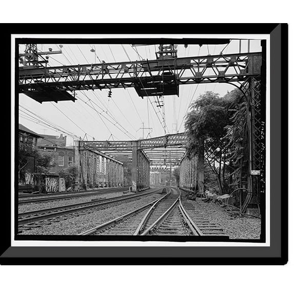 Historic Framed Print, South Norwalk Railroad Bridge, South Main & Washington Streets, Norwalk, Fairfield County, CT - 7, 17-7/8" x 21-7/8"