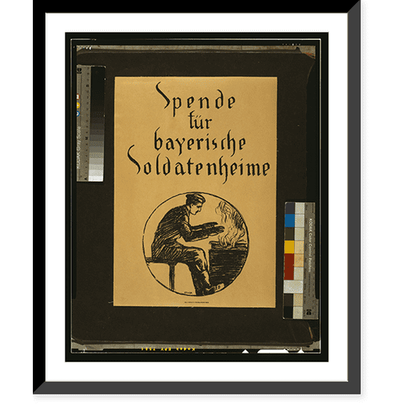 Historic Framed Print, Spende für bayerische Soldatenheime.Stuck., 17-7/8" x 21-7/8"