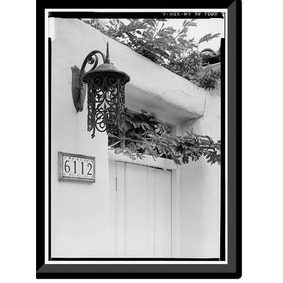 Historic Framed Print, Spurr-Clotfelter Rowhouse, 6112 Paseo Delicias, Rancho Santa Fe, San Diego County, CA - 2, 17-7/8" x 21-7/8"