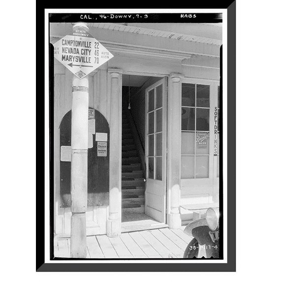 Historic Framed Print, St. Charles Hotel, Downieville, Sierra County, CA - 3, 17-7/8" x 21-7/8"