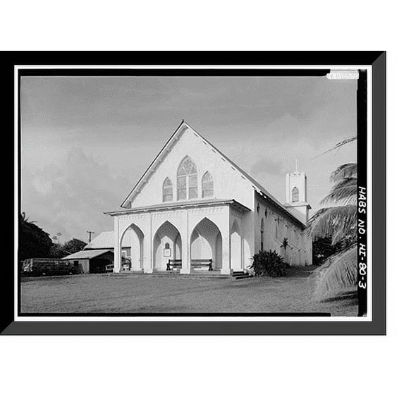 Historic Framed Print, St. Francis Catholic Church, Moloka'i Island, Kalaupapa, Kalawao County, HI - 3, 17-7/8" x 21-7/8"