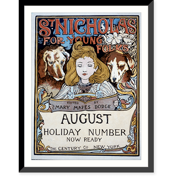 Historic Framed Print, St. Nicholas for young folks, edited by Mary Mapes Dodge, August holiday number now ready : The Century Co., New York.Louis Rhead, 17-7/8" x 21-7/8"