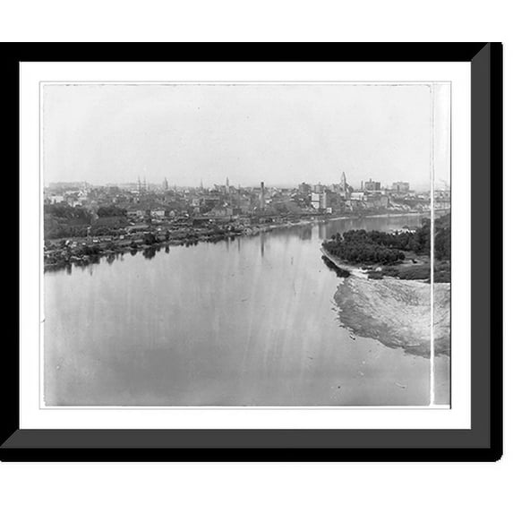 Historic Framed Print, St. Paul, Minn. from High Bridge - 2, 17-7/8" x 21-7/8"