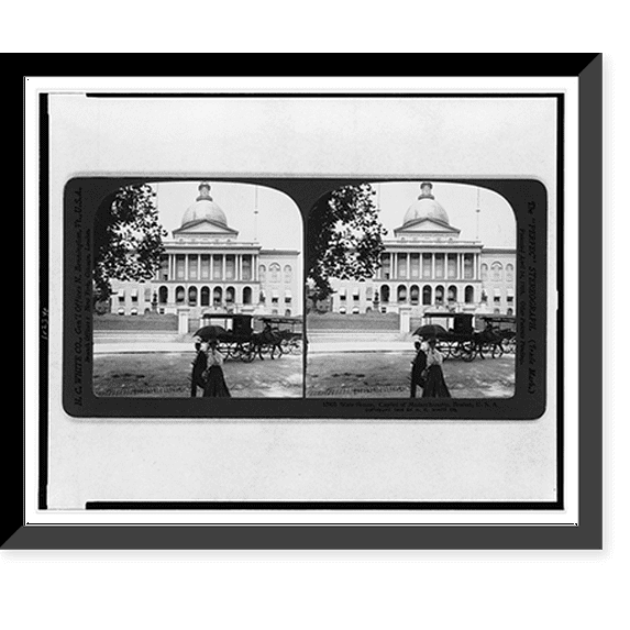 Historic Framed Print, State House, Capitol of Massachusetts, Boston, U.S.A., 17-7/8" x 21-7/8"