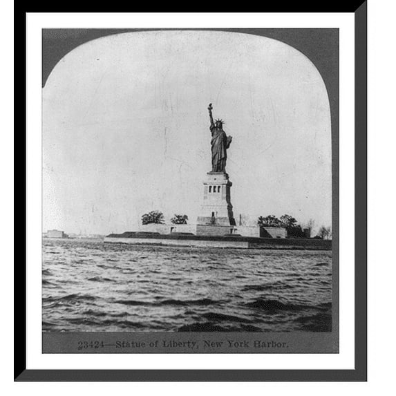 Historic Framed Print, Statue of Liberty, New York Harbor, 17-7/8" x 21-7/8"