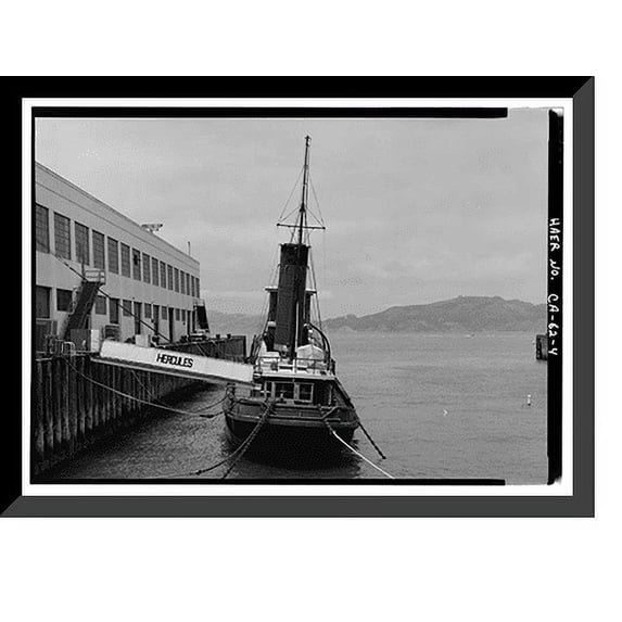 Historic Framed Print, Steam Tug HERCULES, Hyde Street Pier, San Francisco, San Francisco County, CA - 4, 17-7/8" x 21-7/8"