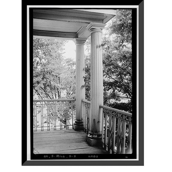 Historic Framed Print, Stetson-Sanford House, Wilkinson & Hancock Streets, Milledgeville, Baldwin County, GA - 5, 17-7/8" x 21-7/8"
