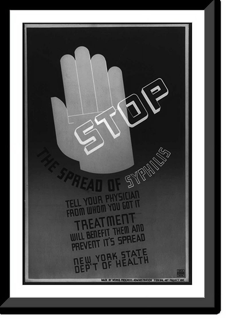 Stop Syphilis Sign Image Historic Framed Print, Stop the spread of syphilis Tell your physician ...