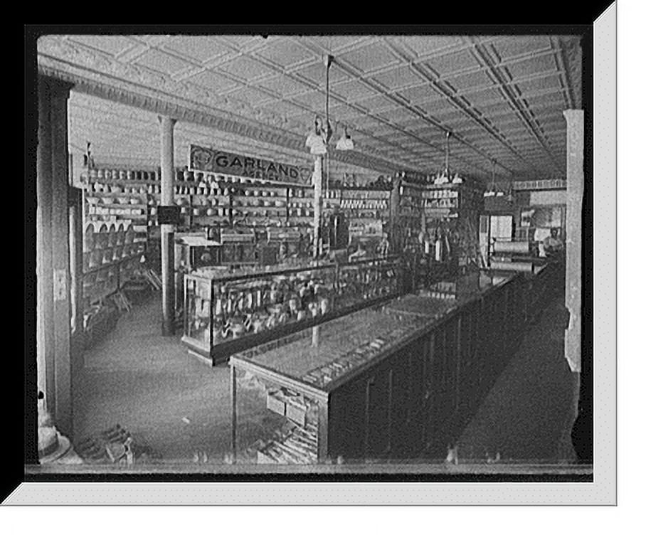 Historic Framed Print, [Store interior with Garland Agency stoves and
