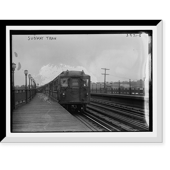 Historic Framed Print, Subway train, 17-7/8" x 21-7/8"
