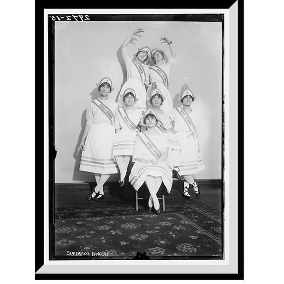 Historic Framed Print, Suffrage dancers, 17-7/8" x 21-7/8"