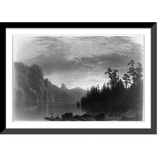 Historic Framed Print, Sunset (California scenery).AB '64 ; chromolith. & published by L. Prang & Co., 17-7/8" x 21-7/8"