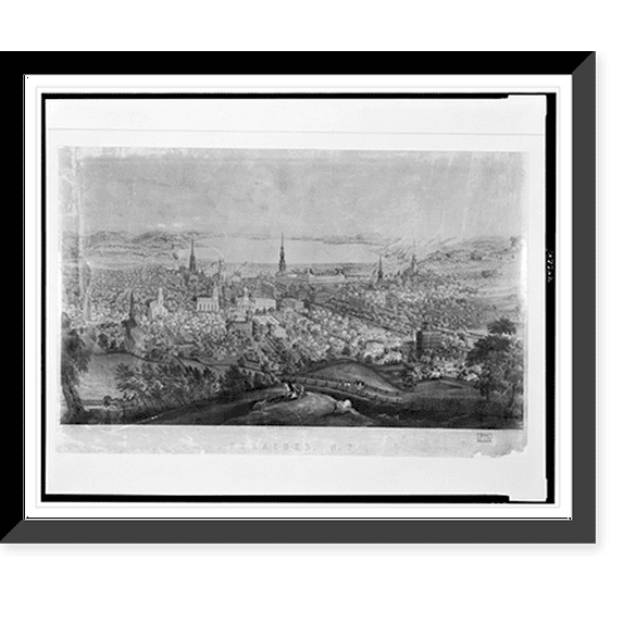 Historic Framed Print, Syracuse, N.Y..Lewis Bradley del. ; on stone by D.W. Moody., 17-7/8" x 21-7/8"