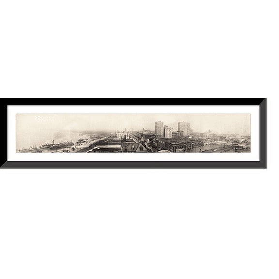 Historic Framed Print, TN 1910 Panorama of Memphis PHOTO, 36-3/8" x 8-3/8"