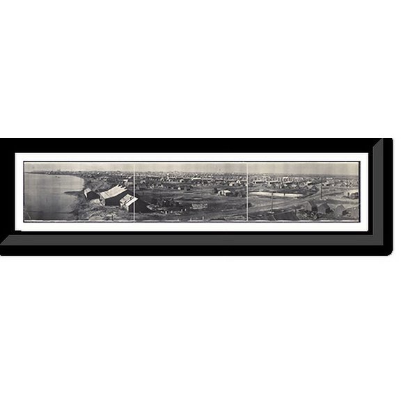 Historic Framed Print, TX 1914 a 2nd Div Texas City PHOTO, 36-3/8" x 8-3/8"