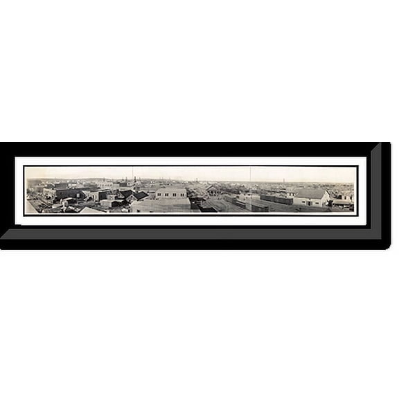 Historic Framed Print, TX 1919 View of Ranger PHOTO, 36-3/8" x 8-3/8"