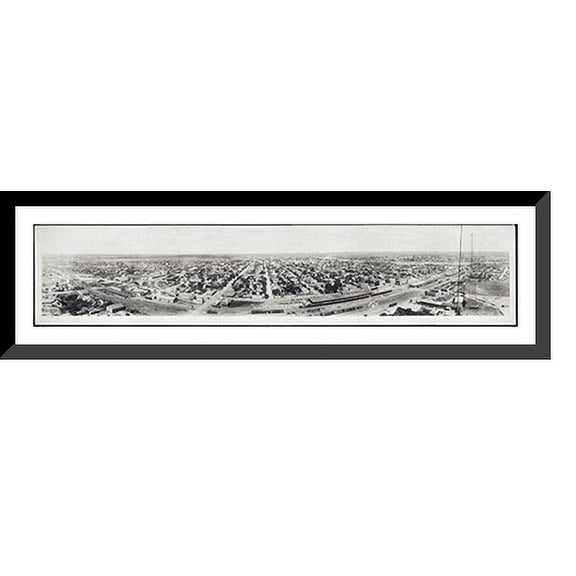 Historic Framed Print, TX 1920 Laredo and Nuevo Laredo, Mexico PHOTO, 36-3/8" x 8-3/8"