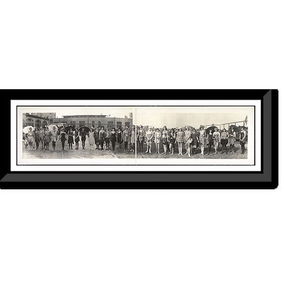 Historic Framed Print, TX May 1923 Bathing Girl Revue, Galveston PHOTO, 36-3/8" x 8-3/8"