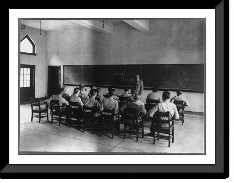 Historic Framed Print, Teacher and students in senior recitation room