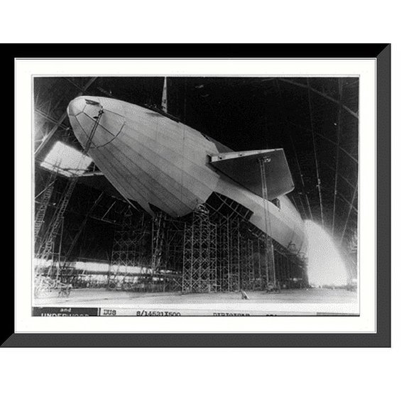 Historic Framed Print, The Akron nearing completion at hangar, Akron, Ohio, 17-7/8" x 21-7/8"