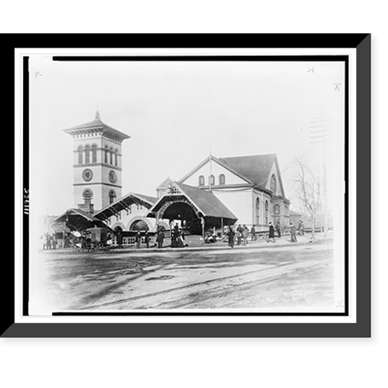 Historic Framed Print, [The Baltimore and Ohio Railroad Station at