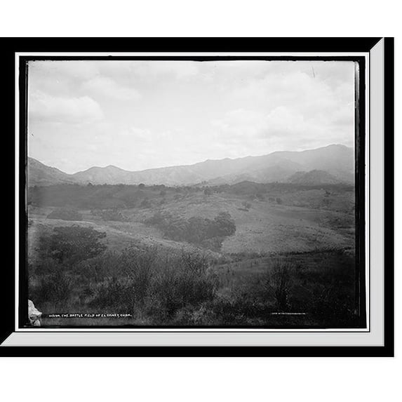 Historic Framed Print, The Battle field of El Caney, Cuba, 17-7/8" x 21-7/8"