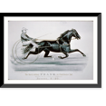 thumbnail image 1 of Historic Framed Print, The Black Gelding Frank, by Pathfinder 2nd: Driven by A.J. Feek of Syracuse. Record, 2:20, 17-7/8" x 21-7/8", 1 of 9