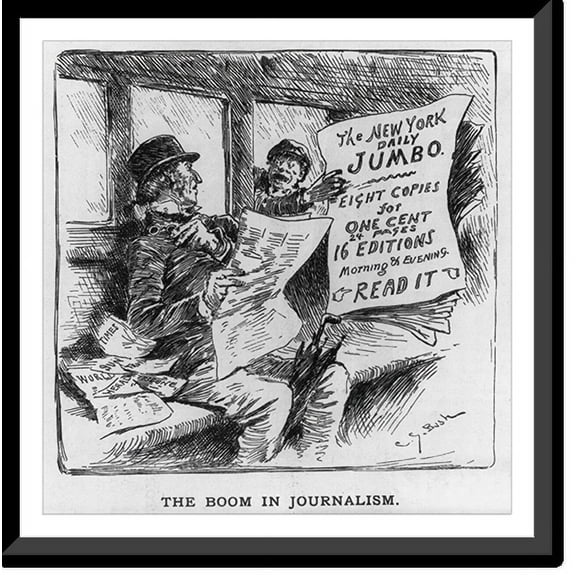 Historic Framed Print, The Boom in Journalism, 17-7/8" x 21-7/8"