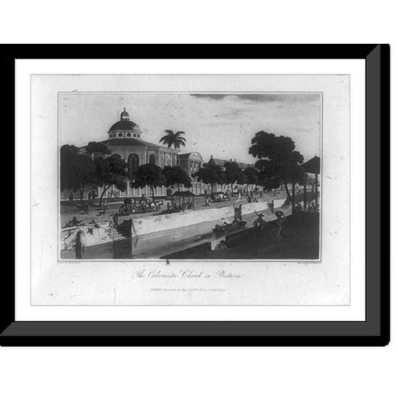 Historic Framed Print, The Calvinistic Church in Batavia.drawn by W. Alexander ; engraved by T. Medland., 17-7/8" x 21-7/8"