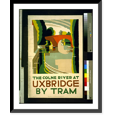 thumbnail image 1 of Historic Framed Print, The Colne River at Uxbridge by tram.E. McKnight Kauffer '24. - 2, 17-7/8" x 21-7/8", 1 of 9