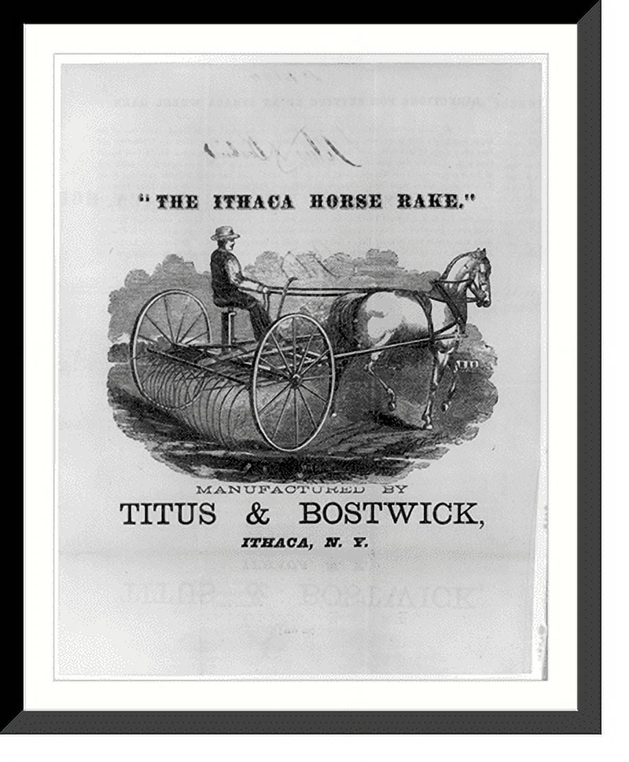 Historic Framed Print, The Ithaca horse rake.