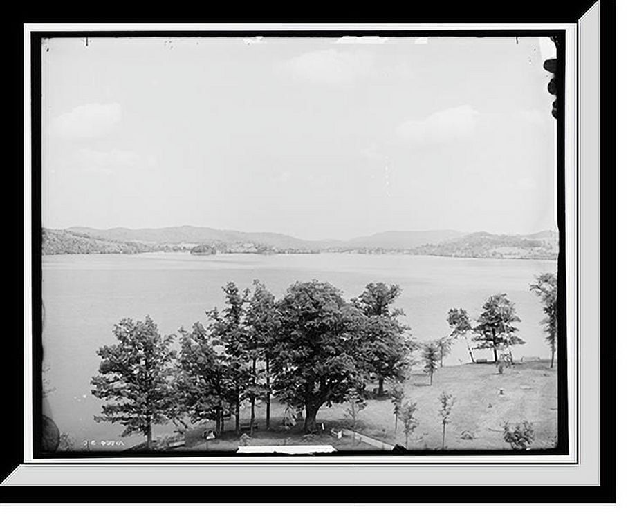 Historic Framed Print, The Lake from Prospect House, Lake Bomoseen, Vt