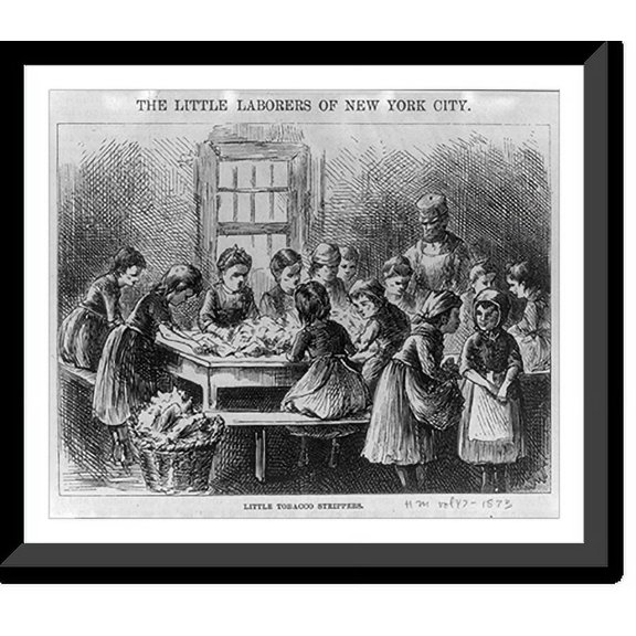 Historic Framed Print, The Little Laborers of New York City - Little Tobacco Strippers, 17-7/8" x 21-7/8"
