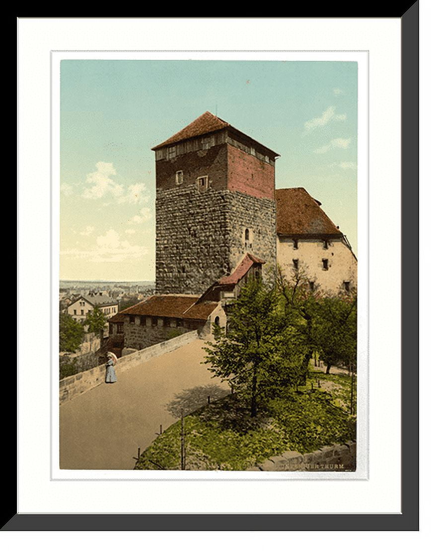 Historic Framed Print, The Quintagonal tower (i.e. Funfeckiger Turm ...