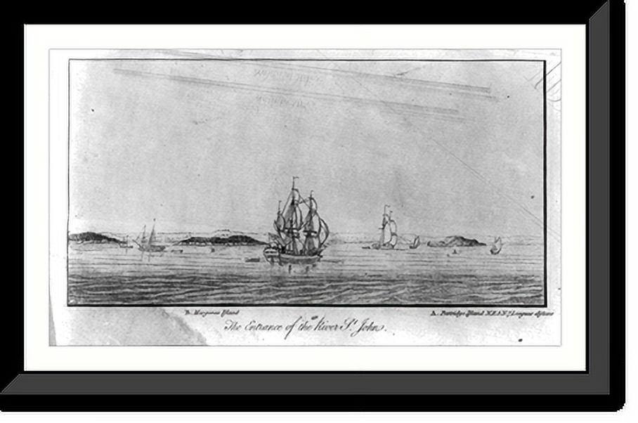 Historic Framed Print, The entrance of the River St. John, 17-7/8