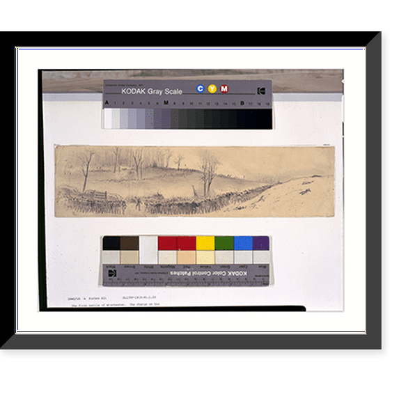Historic Framed Print, The first battle of Winchester. The charge on the stonewall - 2, 17-7/8" x 21-7/8"