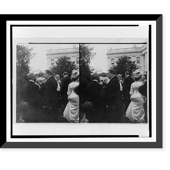 Historic Framed Print, The genial secretary of war, William H. Taft, at the president's lawn party, White House, Washington, 17-7/8" x 21-7/8"