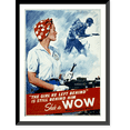 thumbnail image 1 of Historic Framed Print, The girl he left behind" is still behind him. She's a WOW.Adolph Treidler.", 17-7/8" x 21-7/8", 1 of 9