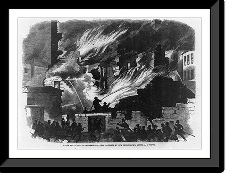 Historic Framed Print, The great fire at Philadelphia: Front page ...
