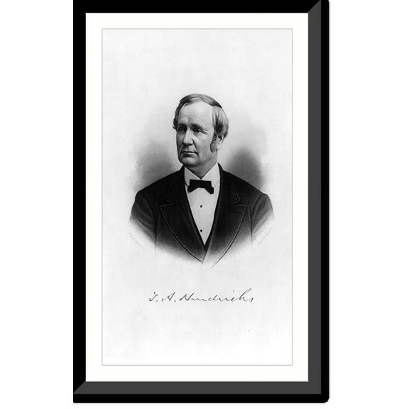 Historic Framed Print, Thomas Andrews Hendricks, 1819-1885, 17-7/8" x 21-7/8"
