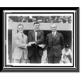 thumbnail image 1 of Historic Framed Print, Three base ball stars here for the World Series. L. to R: George Sisler, Babe Ruth and Ty Cobb, 17-7/8" x 21-7/8", 1 of 9