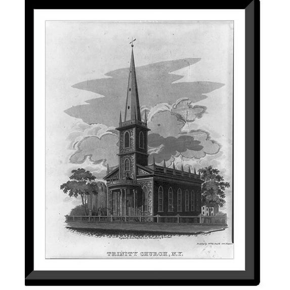 Historic Framed Print, Trinity Church, N.Y., 17-7/8" x 21-7/8"