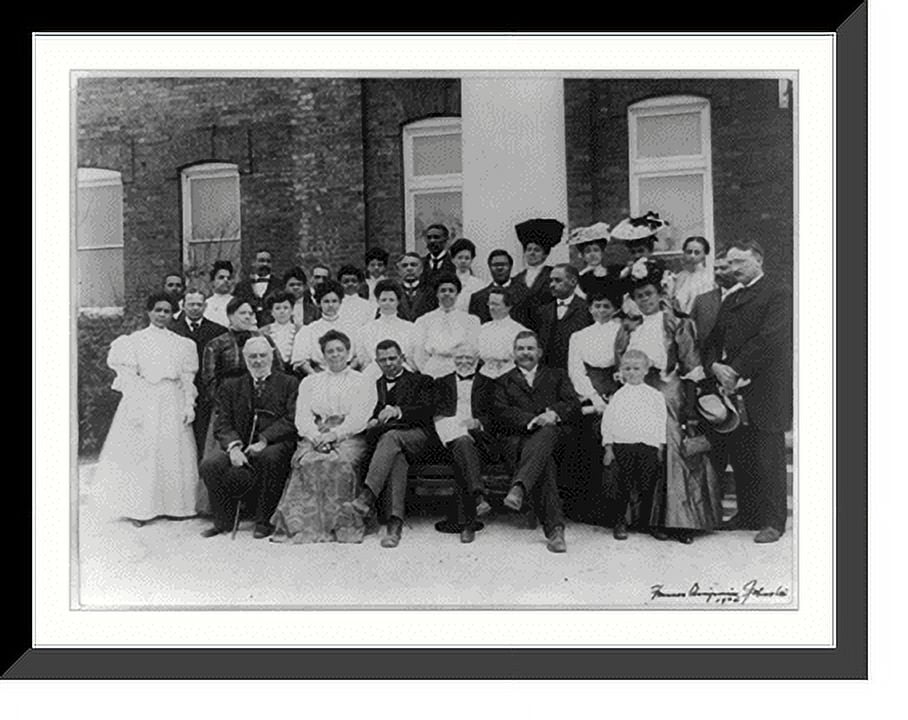Historic Framed Print, [Tuskegee Institute faculty with Andrew Carnegie ...