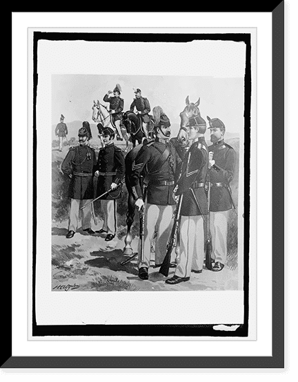 Historic Framed Print, U.S. Army uniform, 1872-81, Ofc., enlisted men ...