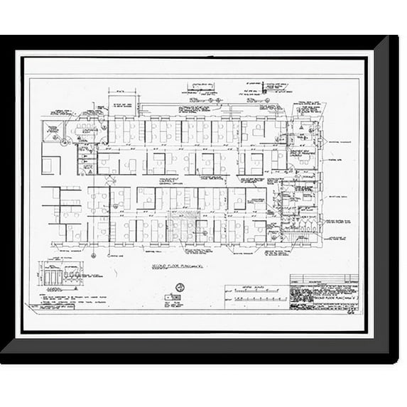 Historic Framed Print, U.S. Naval Air Station, Marine Barracks, 232 East Avenue, Pensacola, Escambia County, FL - 14, 17-7/8" x 21-7/8"