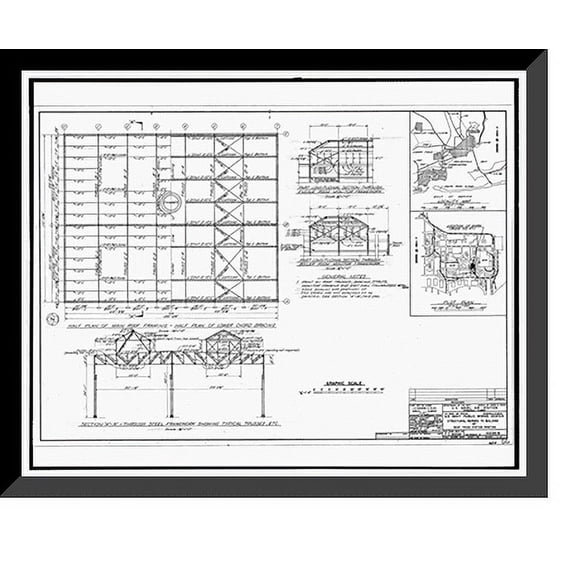 Historic Framed Print, U.S. Naval Air Station, Power Plant, 328 South Avenue, Pensacola, Escambia County, FL - 25, 17-7/8" x 21-7/8"