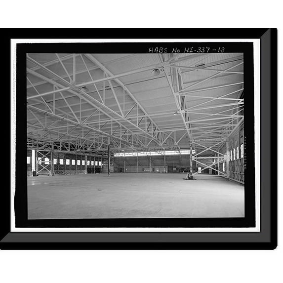 Historic Framed Print, U.S. Naval Base, Pearl Harbor, Seaplane Hangar, Lexington Boulevard, south of Enterprise Street, Pearl Harbor, Honolulu County, HI - 6, 17-7/8" x 21-7/8"