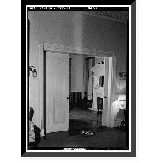 Historic Framed Print, University of Alabama, President's House, University Boulevard, Tuscaloosa, Tuscaloosa County, AL - 19, 17-7/8" x 21-7/8"