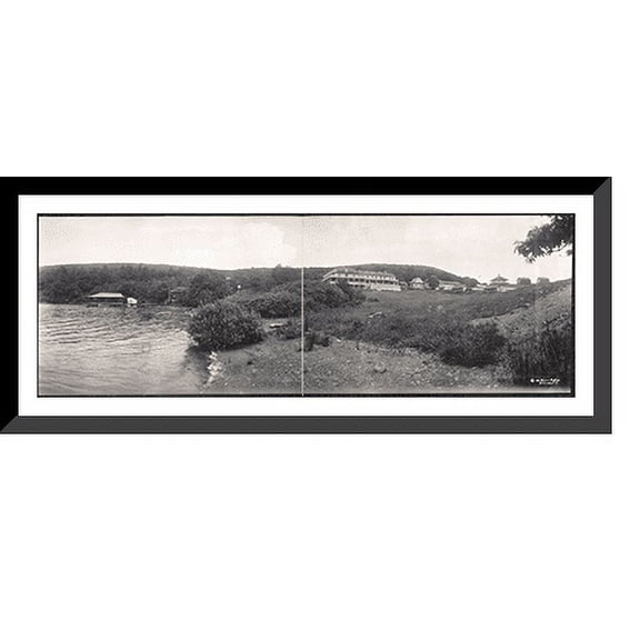 Historic Framed Print, VA 1914b Mountain Lake PHOTO, 36-3/8" x 8-3/8"