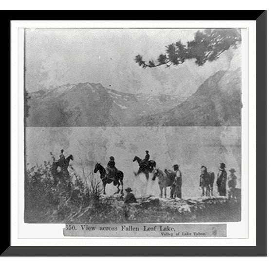 Historic Framed Print, View across Fallen Leaf Lake, Valley of Lake Tahoe, 17-7/8" x 21-7/8"